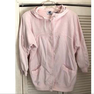Vintage 80s Active Elements Pink Lightweight Button Down Jacket Medium